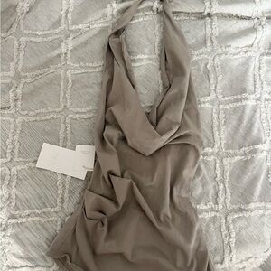 Zara Taupe Halter Neck Top